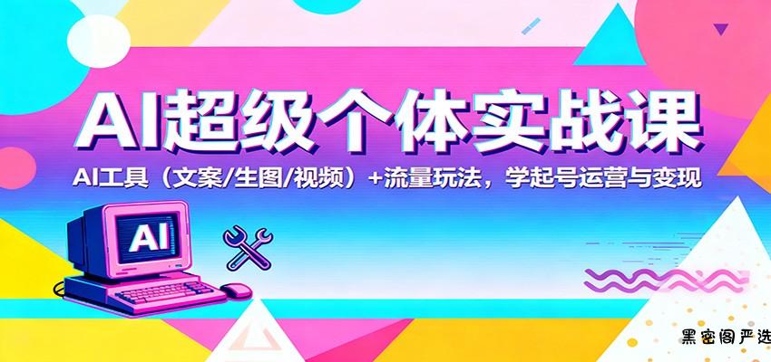 AI超级个体实战课：AI 工具(文案/生图/视频)+ 流量玩法，学起号运营与变现-HeiMiGe