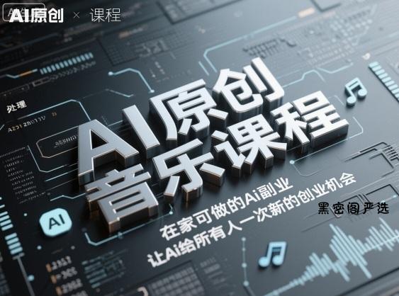 AI原创音乐课程,在家可做的Ai副业,让Ai给所有人一次新的创业机会-HeiMiGe