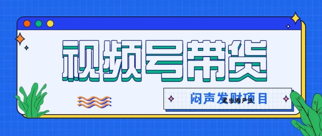 微信视频号带货项目，轻松日赚赚2000+，这个挣钱入口很多伙伴都在闷声发财-HeiMiGe