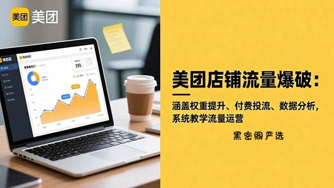 美团店铺流量爆破：涵盖权重提升、付费投流、数据分析，系统教学流量运营-HeiMiGe