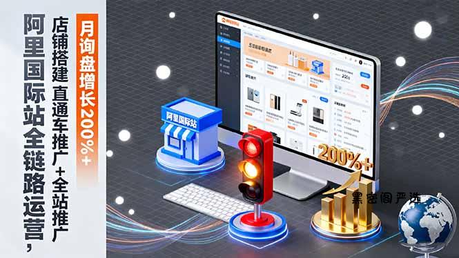 阿里国际站全链路运营，店铺搭建+直通车推广+全站推广，月询盘增长200%+-HeiMiGe