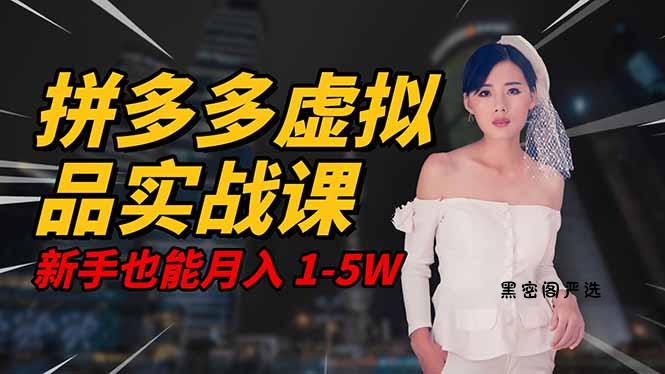 2025 拼多多虚拟品系统实战课，轻资产项目，可矩阵开工作室，新手也能...-HeiMiGe