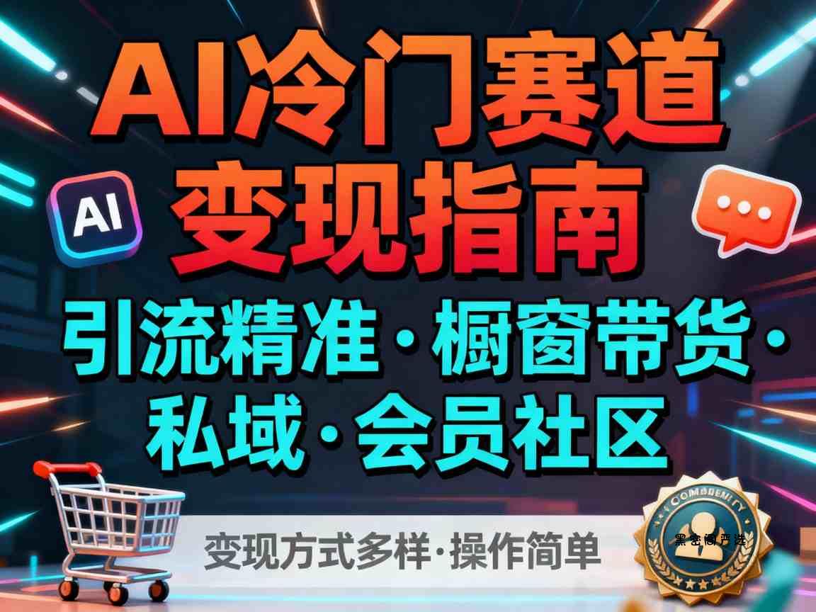 AI冷门赛道，引流精准，橱窗带货+私域+会员社区，变现方式多样，操作简单-HeiMiGe