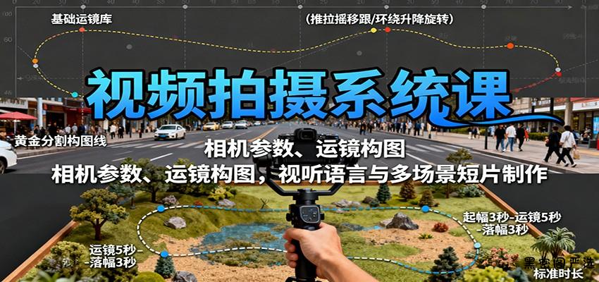 视频拍摄系统课：相机参数、运镜构图，视听语言与多场景短片制作-HeiMiGe