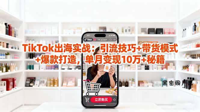 「TikTok出海实战」引流技巧+带货模式+爆款打造，单月变现10万+秘籍-HeiMiGe