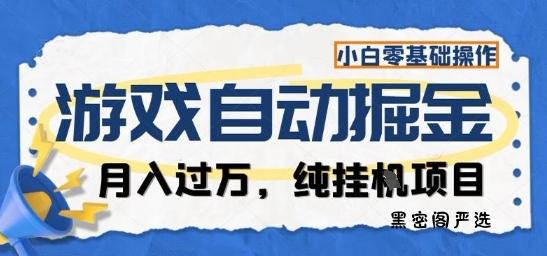 游戏全自动掘金纯挂G项目，月入过1W，小白零基础可操作长期稳定【揭秘】-HeiMiGe