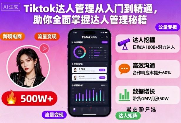 Tiktok达人管理从入门到精通，助你全面掌握达人管理秘籍-HeiMiGe