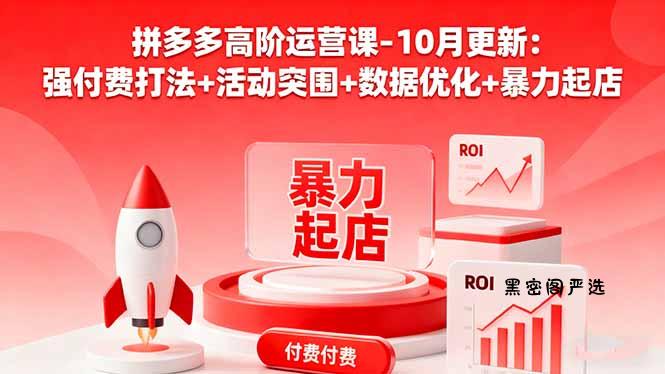 拼多多高阶运营课-10月更新：强付费打法+活动突围+数据优化+暴力起店-HeiMiGe