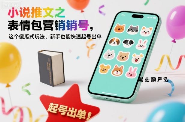 小说推文之表情包营销号，这个傻瓜式玩法，新手也能快速起号出单-HeiMiGe