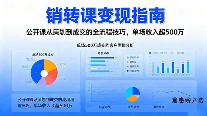 销转课变现指南：公开课从策划到成交的全流程技巧，单场收入超500万-HeiMiGe