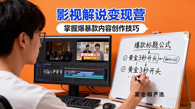 影视解说变现营：通过30+实战案例爆款内容创作技巧，掌握影视解说盈利密码-HeiMiGe