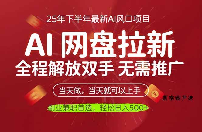 AI网盘推广，完全解放双手，轻松日入500+，真正实现睡后收入-HeiMiGe