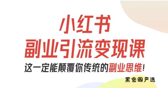 小红书副业引流变现课,从0-1跑通副业项目,这一定能颠覆你传统的副业思维-HeiMiGe