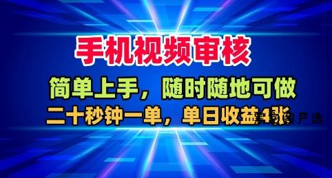 手机视频审核,随时随地可做,二十秒钟一单,单日收益4张+【揭秘】-HeiMiGe