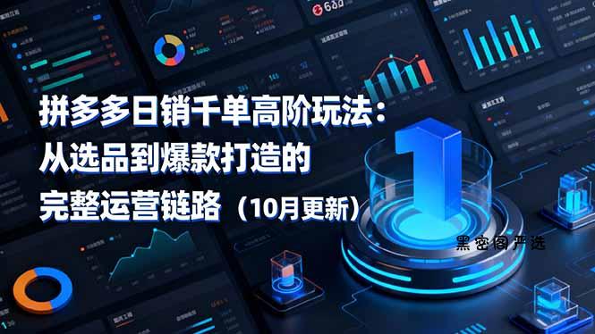 拼多多日销千单高阶玩法：从选品到爆款打造的完整运营链路(10月更新-HeiMiGe