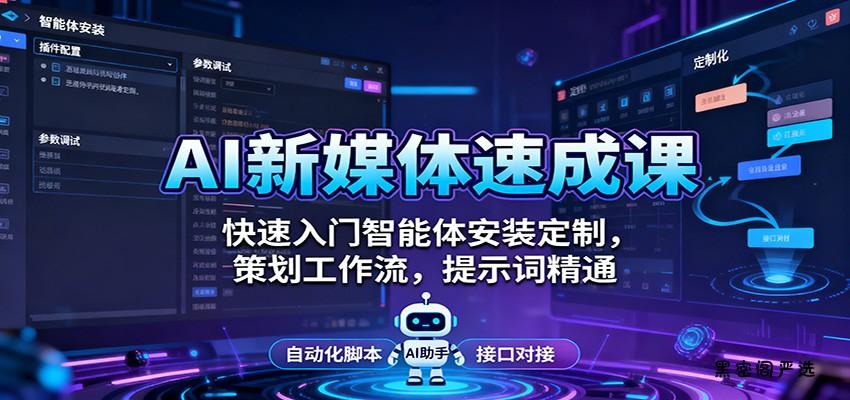 AI新媒体速成课：快速入门智能体安装定制，策划工作流，提示词精通-HeiMiGe