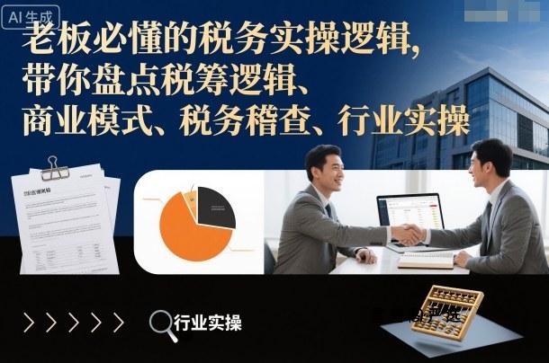 老板必懂的税务实操逻辑，带你盘点税筹逻辑、商业模式、税务稽查、行业实操-HeiMiGe