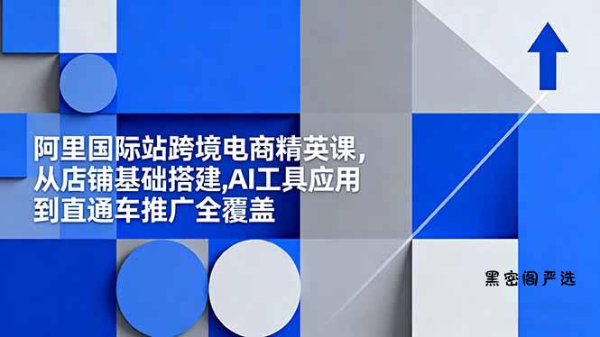 阿里国际站跨境电商精英课，从店铺基础搭建,AI工具应用到直通车推广全覆盖-HeiMiGe