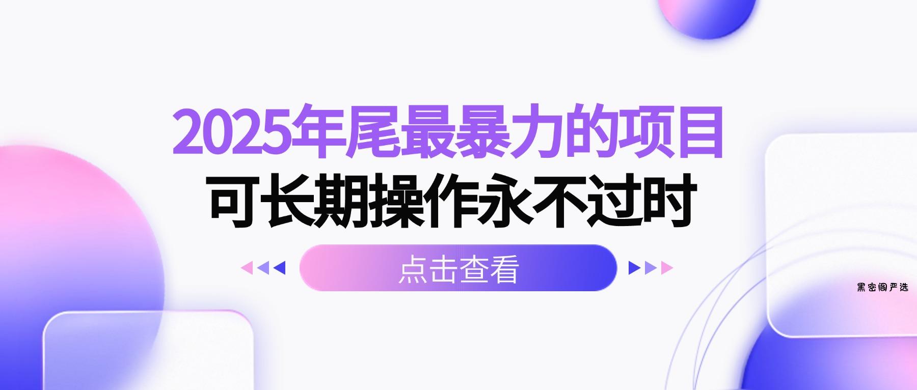 2025年尾最暴力的项目可长期操作永不过时-HeiMiGe