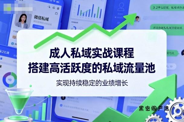 成人私域实战课程，搭建高活跃度的私域流量池，实现持续稳定的业绩增长-HeiMiGe