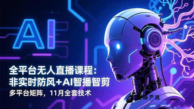 全平台无人直播课程：非实时防风＋AI智播智剪＋多平台矩阵，11月全套技术-HeiMiGe