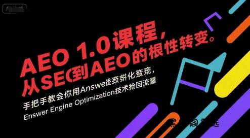 AEO 1.0 课程，从SEO到AE0的基命性转变，手把手教会你用AnswerEngineOptimization技术抢回流量(更新)-HeiMiGe