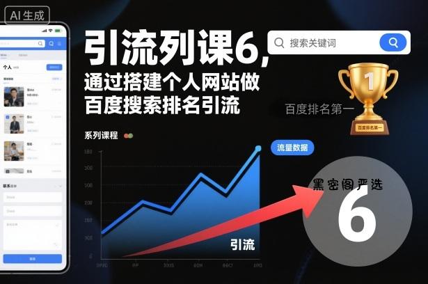 引流系列课6，通过搭建个人网站做百度搜索排名引流-HeiMiGe