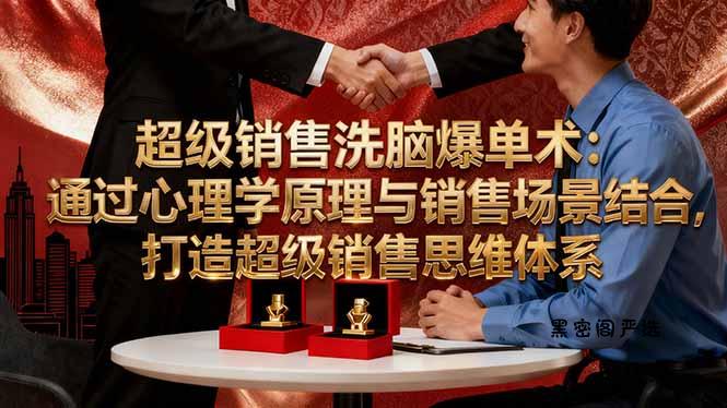 超级销售洗脑爆单术：通过心理学原理与销售场景结合,打造超级销售思维体系-HeiMiGe
