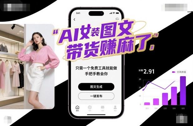 AI女装图文带货賺麻了，只需一个免费工具就能做，手把手教会你！-HeiMiGe