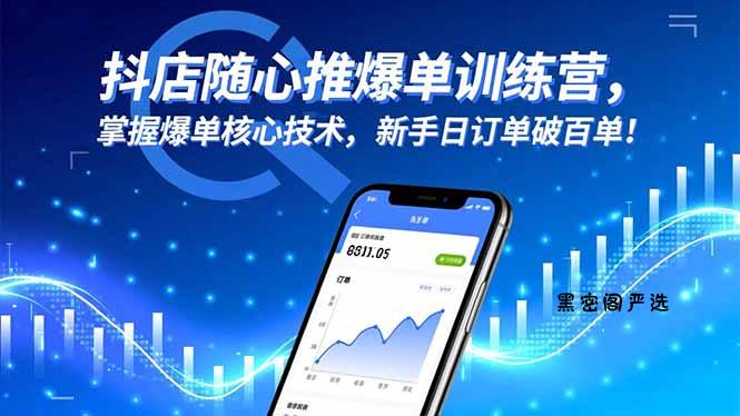 抖店随心推爆单训练营，掌握爆单核心技术，新手日订单破百单！-HeiMiGe