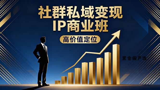 社群私域变现IP商业班，高价值定位,精准引流,私聊成交，实践年盈利破百万-HeiMiGe
