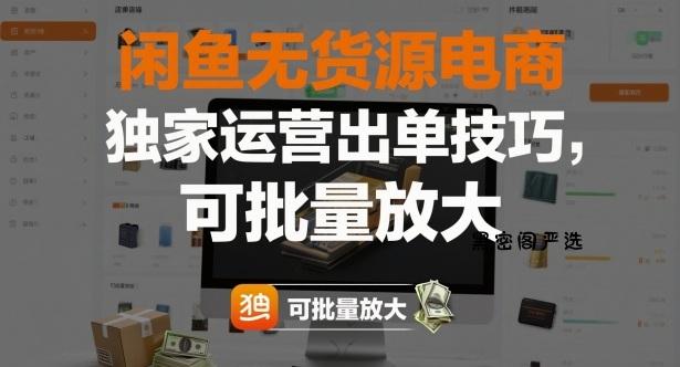 闲鱼无货源电商,独家运营出单技巧,可批量放大-HeiMiGe