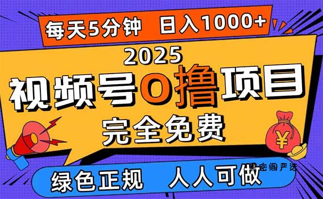 2025视频号0撸项目，5分钟一个号，日入1000+，人人可做-HeiMiGe