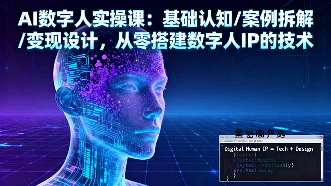 AI数字人实操课：基础认知/案例拆解/变现设计，从零搭建数字人IP的技术-HeiMiGe