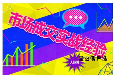 市场成交实战经验，从认知觉醒到实操落地，快速掌握市场开拓与成交核心能力-HeiMiGe