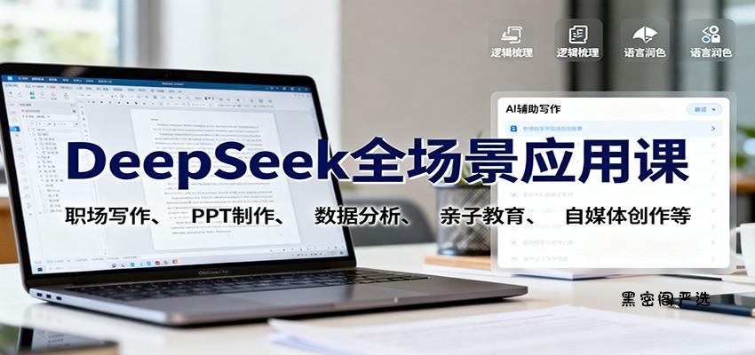 DeepSeek全场景应用课：职场写作、 PPT制作、数据分析、亲子教育、自媒体创作等-HeiMiGe