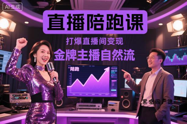 直播陪跑课，金牌主播自然流打爆直播间，复制高变现玩法-HeiMiGe