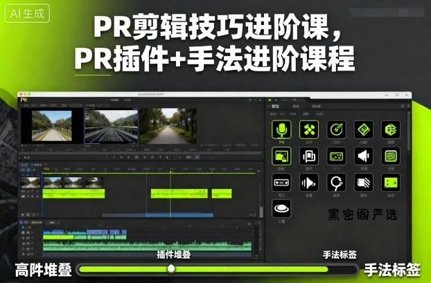 PR剪辑技巧进阶课,PR插件+手法进阶课程-HeiMiGe