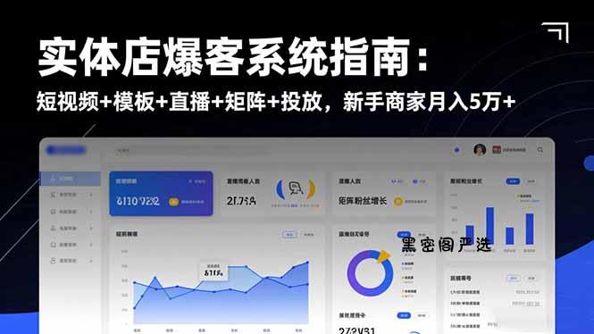 实体店爆客系统指南：短视频+模板+直播+矩阵+投放，新手商家月入5万+-HeiMiGe