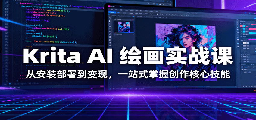 Krita AI 绘画实战课：从安装部署到变现，一站式掌握创作核心技能-HeiMiGe