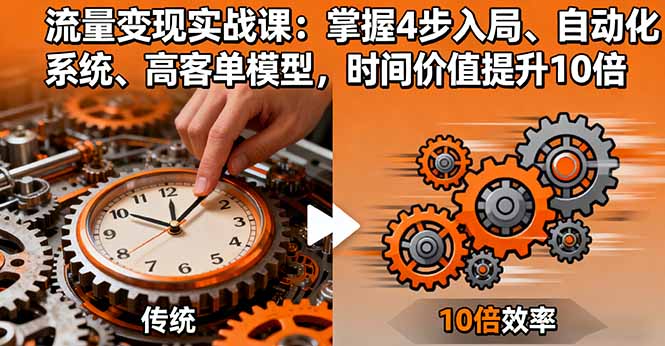 流量变现实战课：掌握4步入局、自动化系统、高客单模型，时间价值提升10倍-HeiMiGe