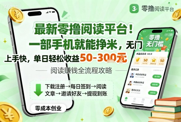 最新零撸阅读平台！一部手机就能挣米，无门槛上手快，单日轻松收益50-3张【揭秘】-HeiMiGe