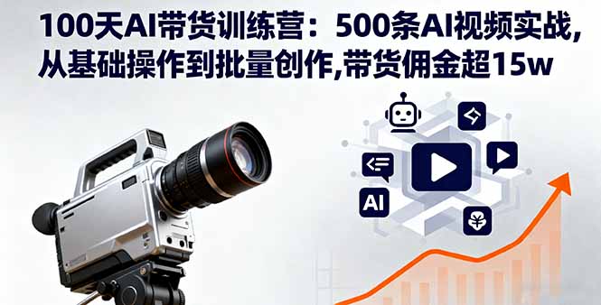 100天AI带货训练营：500条AI视频实战,从基础操作到批量创作,带货佣金超15w-HeiMiGe