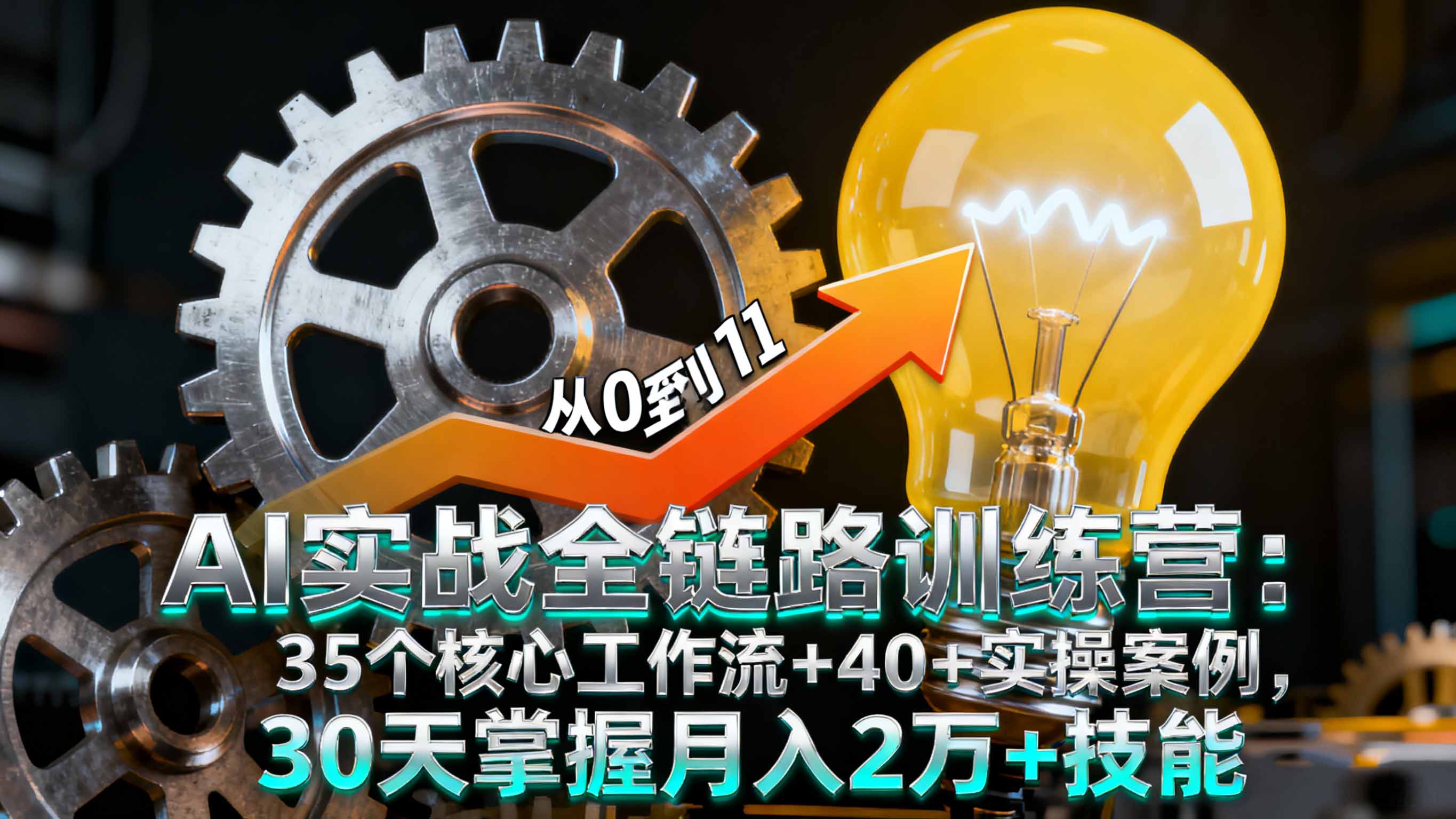 AI实战全链路训练营：35个核心工作流+40+实操案例，30天掌握月入2万+技能-HeiMiGe