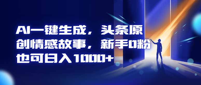 AI一键生成，头条原创情感故事，新手0粉也可日入1000+-HeiMiGe