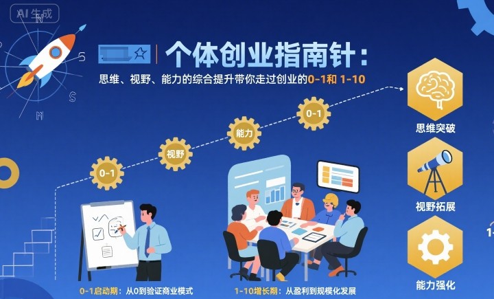 个体创业指南针，思维、视野、能力的综合提升带你走过创业的0-1和1-10【音频】-HeiMiGe