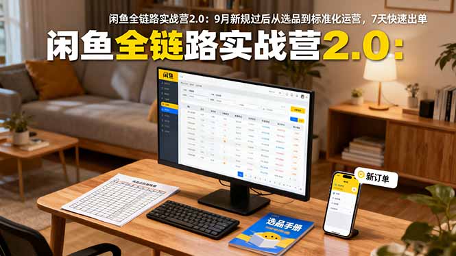 闲鱼全链路实战营2.0：9月新规过后从选品到标准化运营，7天快速出单-HeiMiGe
