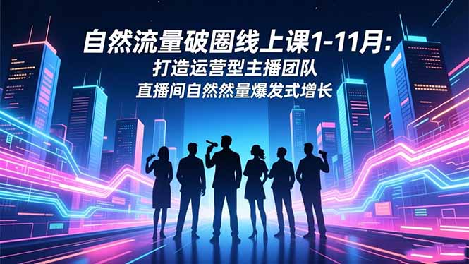 自然流量破圈线上课1-11月：打造运营型主播团队 直播间自然流量爆发式增长-HeiMiGe