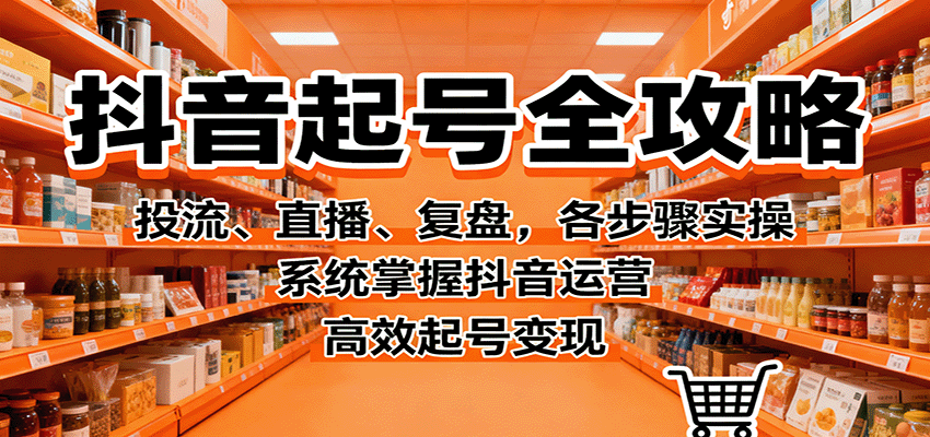 抖音起号全攻略，投流、直播、复盘，各步骤实操，系统掌握抖音运营，高效起号变现-HeiMiGe