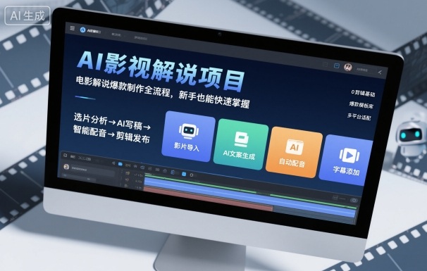 AI影视解说项目，电影解说爆款制作全流程，新手也能快速掌握-HeiMiGe